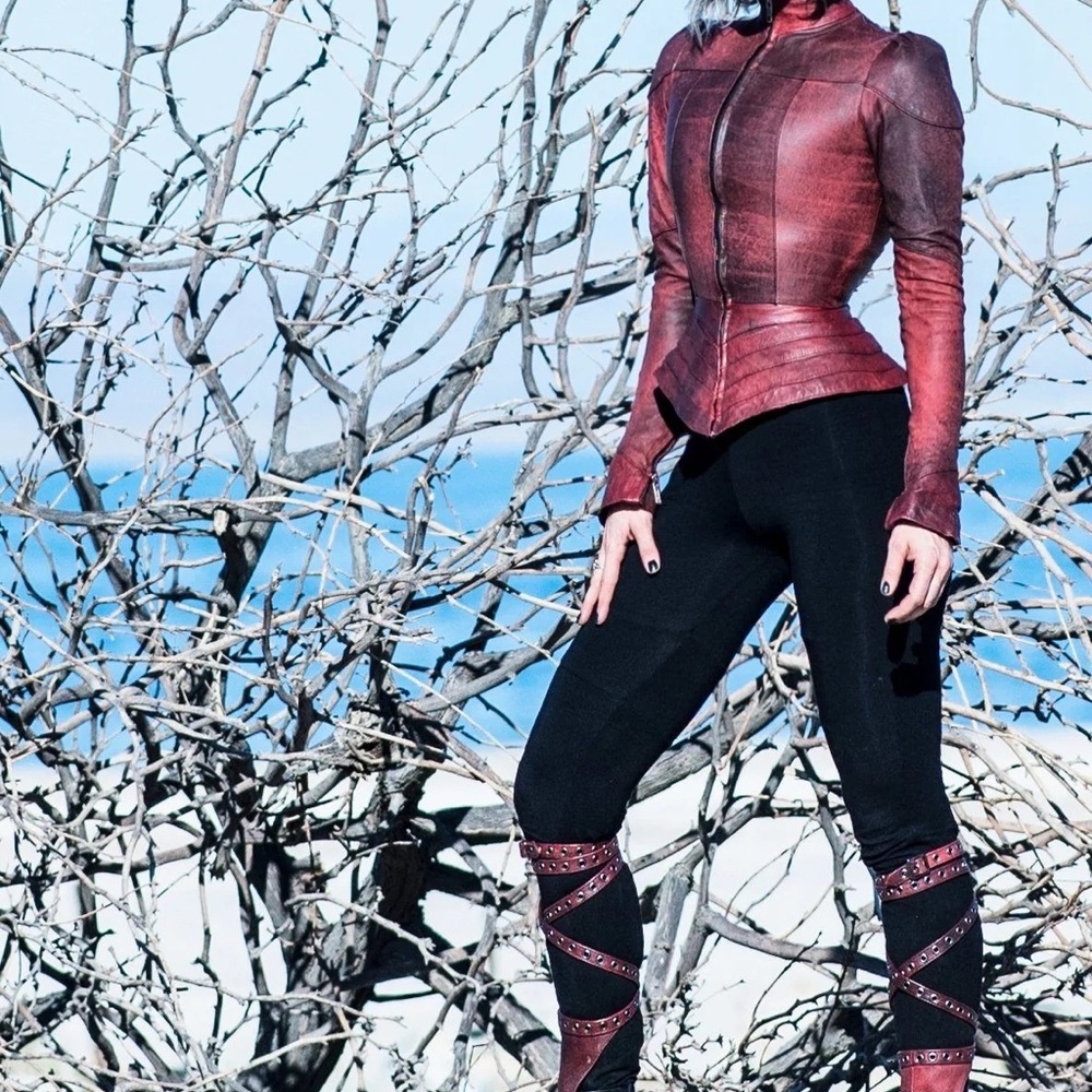 Ritual leather corset jacket xxs red